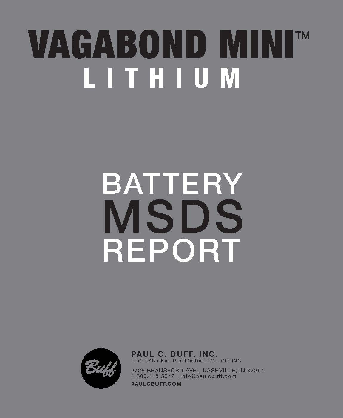 Vagabond Mini MSDS Report